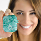 50 Years Deadly NAIDOC Week 2026 Personalised AirPods Case Dhari Cyan Indigenous Art