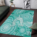 50 Years Deadly NAIDOC Week 2026 Personalised Area Rug Dhari Cyan Indigenous Art