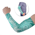 50 Years Deadly NAIDOC Week 2026 Personalised Arm Sleeves Dhari Cyan Indigenous Art