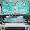 50 Years Deadly NAIDOC Week 2026 Personalised Auto Sun Shade Dhari Cyan Indigenous Art
