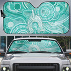 50 Years Deadly NAIDOC Week 2026 Personalised Auto Sun Shade Dhari Cyan Indigenous Art