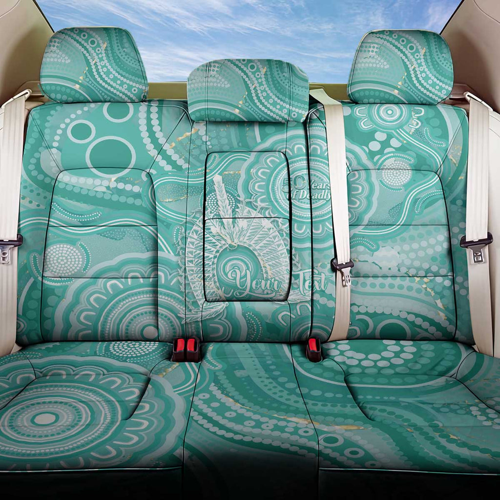 50 Years Deadly NAIDOC Week 2026 Personalised Back Car Seat Cover Dhari Cyan Indigenous Art