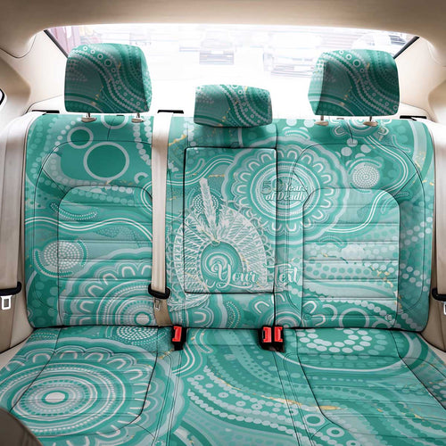 50 Years Deadly NAIDOC Week 2026 Personalised Back Car Seat Cover Dhari Cyan Indigenous Art