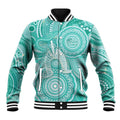 50 Years Deadly NAIDOC Week 2026 Personalised Baseball Jacket Dhari Cyan Indigenous Art