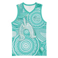 50 Years Deadly NAIDOC Week 2026 Personalised Basketball Jersey Dhari Cyan Indigenous Art