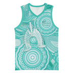 50 Years Deadly NAIDOC Week 2026 Personalised Basketball Jersey Dhari Cyan Indigenous Art