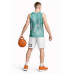 50 Years Deadly NAIDOC Week 2026 Personalised Basketball Jersey Dhari Cyan Indigenous Art