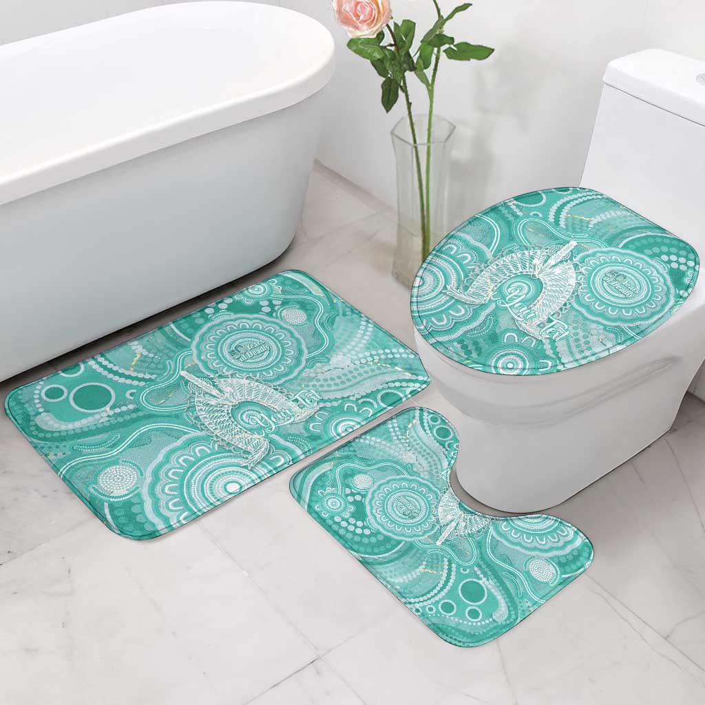 50 Years Deadly NAIDOC Week 2026 Personalised Bathroom Set Dhari Cyan Indigenous Art