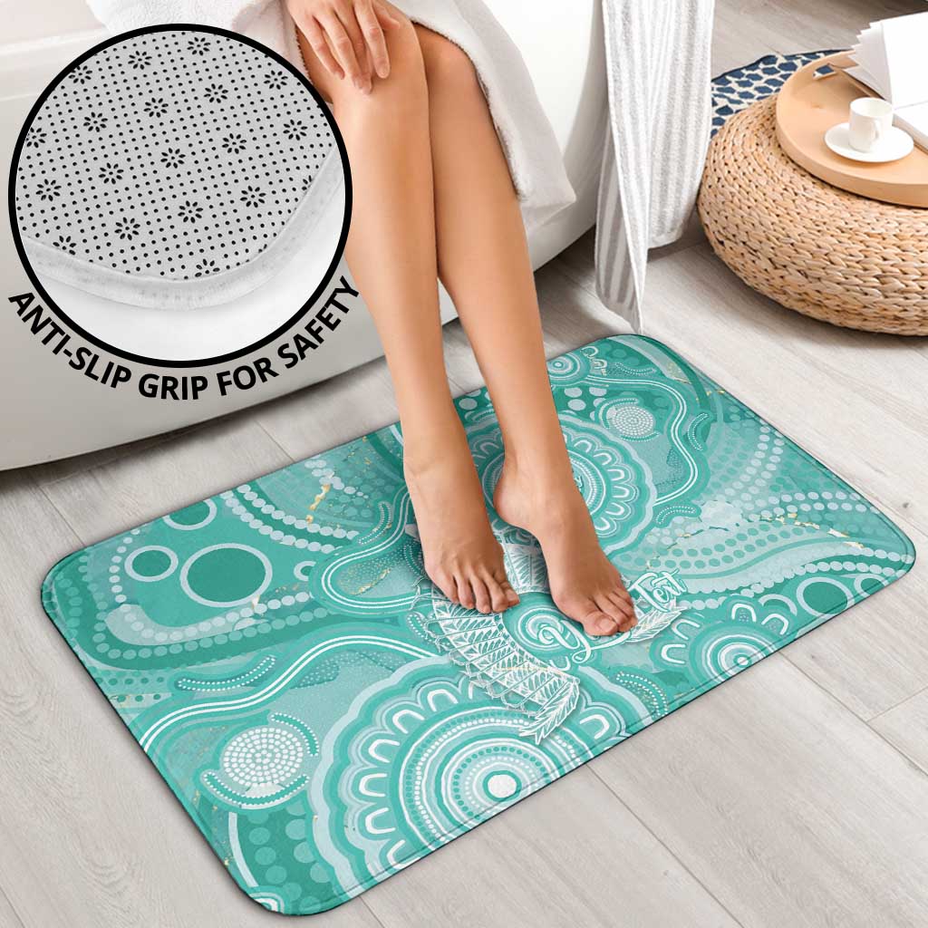 50 Years Deadly NAIDOC Week 2026 Personalised Bathroom Set Dhari Cyan Indigenous Art