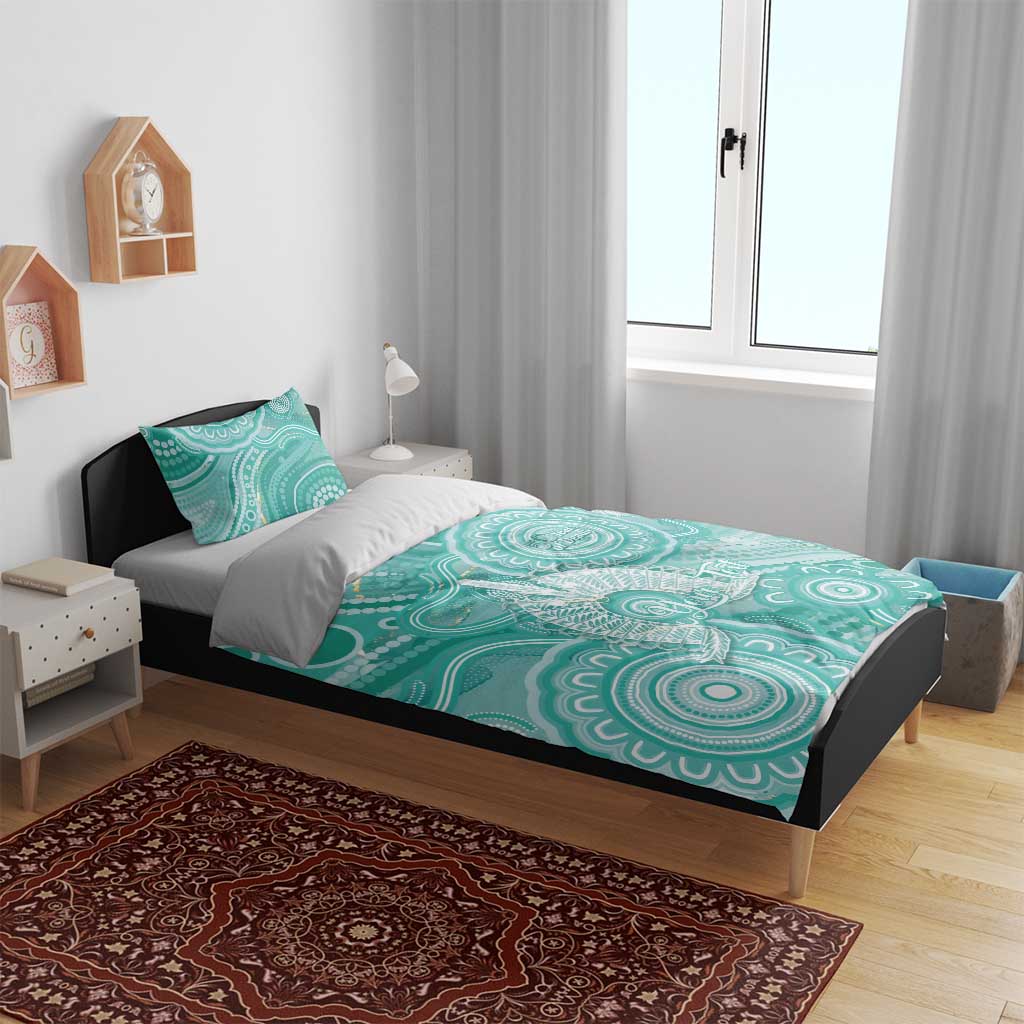 50 Years Deadly NAIDOC Week 2026 Personalised Bedding Set Dhari Cyan Indigenous Art
