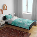 50 Years Deadly NAIDOC Week 2026 Personalised Bedding Set Dhari Cyan Indigenous Art