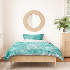 50 Years Deadly NAIDOC Week 2026 Personalised Bedding Set Dhari Cyan Indigenous Art
