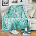 50 Years Deadly NAIDOC Week 2026 Personalised Blanket Dhari Cyan Indigenous Art