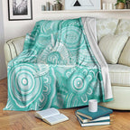 50 Years Deadly NAIDOC Week 2026 Personalised Blanket Dhari Cyan Indigenous Art