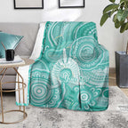 50 Years Deadly NAIDOC Week 2026 Personalised Blanket Dhari Cyan Indigenous Art