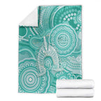 50 Years Deadly NAIDOC Week 2026 Personalised Blanket Dhari Cyan Indigenous Art