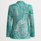 50 Years Deadly NAIDOC Week 2026 Personalised Blazer Dhari Cyan Indigenous Art