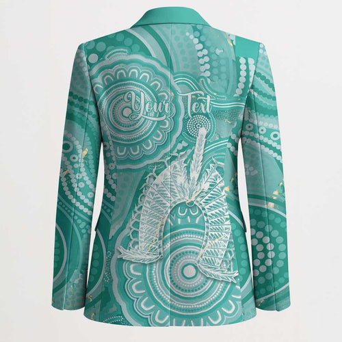 50 Years Deadly NAIDOC Week 2026 Personalised Blazer Dhari Cyan Indigenous Art
