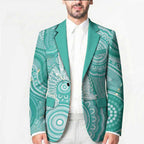 50 Years Deadly NAIDOC Week 2026 Personalised Blazer Dhari Cyan Indigenous Art