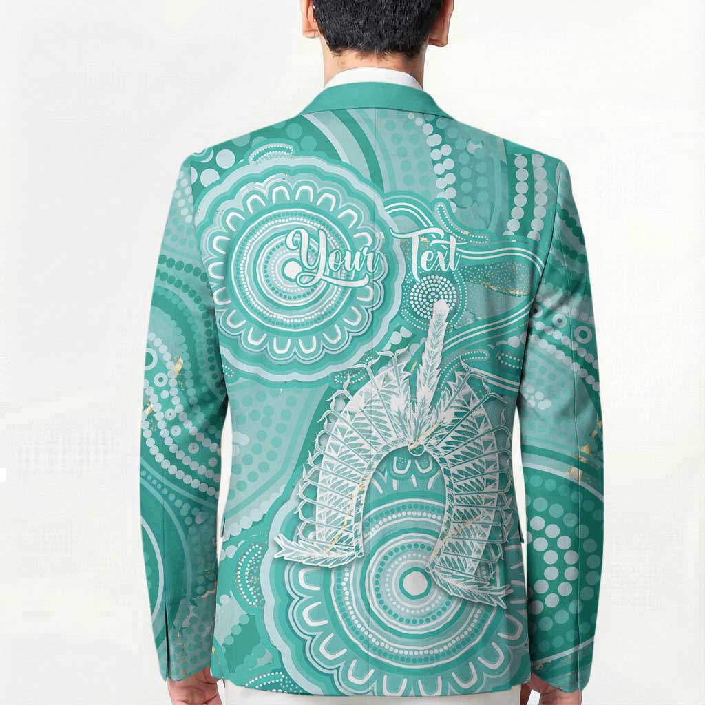 50 Years Deadly NAIDOC Week 2026 Personalised Blazer Dhari Cyan Indigenous Art