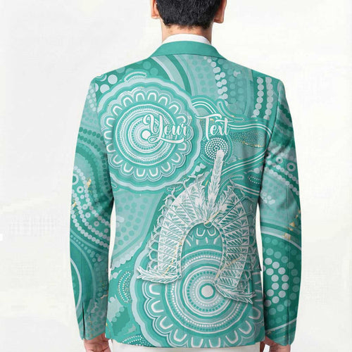 50 Years Deadly NAIDOC Week 2026 Personalised Blazer Dhari Cyan Indigenous Art