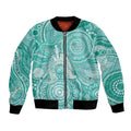 50 Years Deadly NAIDOC Week 2026 Personalised Bomber Jacket Dhari Cyan Indigenous Art