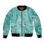 50 Years Deadly NAIDOC Week 2026 Personalised Bomber Jacket Dhari Cyan Indigenous Art