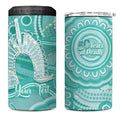 50 Years Deadly NAIDOC Week 2026 Personalised 4 in 1 Can Cooler Tumbler Dhari Cyan Indigenous Art