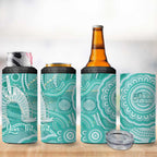 50 Years Deadly NAIDOC Week 2026 Personalised 4 in 1 Can Cooler Tumbler Dhari Cyan Indigenous Art
