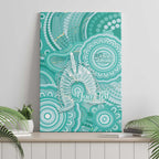 50 Years Deadly NAIDOC Week 2026 Personalised Canvas Wall Art Dhari Cyan Indigenous Art