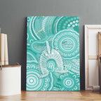 50 Years Deadly NAIDOC Week 2026 Personalised Canvas Wall Art Dhari Cyan Indigenous Art