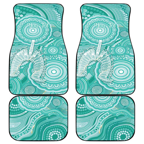 50 Years Deadly NAIDOC Week 2026 Personalised Car Mats Dhari Cyan Indigenous Art