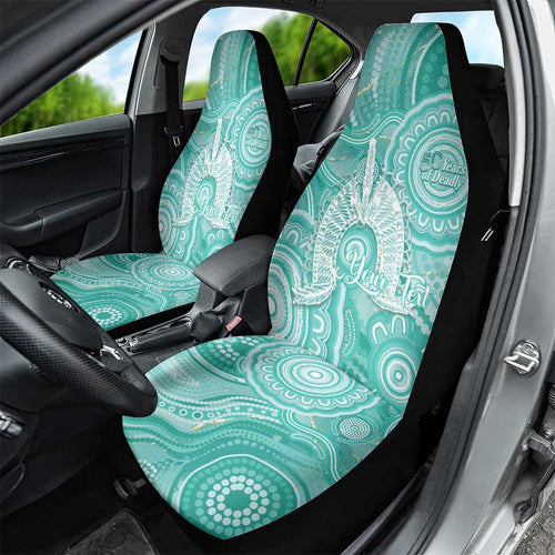 50 Years Deadly NAIDOC Week 2026 Personalised Car Seat Cover Dhari Cyan Indigenous Art