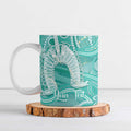 50 Years Deadly NAIDOC Week 2026 Personalised Ceramic Mug Dhari Cyan Indigenous Art
