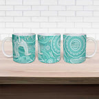 50 Years Deadly NAIDOC Week 2026 Personalised Ceramic Mug Dhari Cyan Indigenous Art