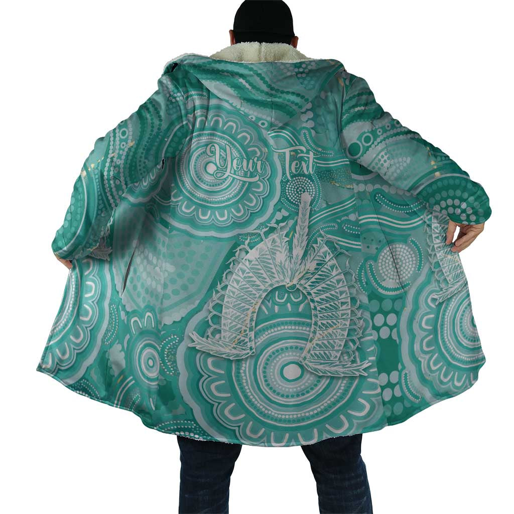 50 Years Deadly NAIDOC Week 2026 Personalised Cloak Dhari Cyan Indigenous Art