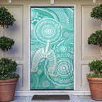 50 Years Deadly NAIDOC Week 2026 Personalised Door Cover Dhari Cyan Indigenous Art