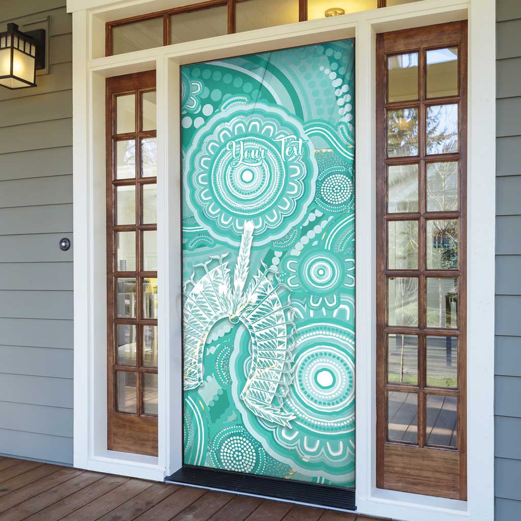 50 Years Deadly NAIDOC Week 2026 Personalised Door Cover Dhari Cyan Indigenous Art