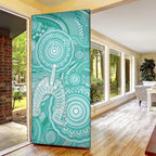 50 Years Deadly NAIDOC Week 2026 Personalised Door Cover Dhari Cyan Indigenous Art