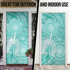 50 Years Deadly NAIDOC Week 2026 Personalised Door Cover Dhari Cyan Indigenous Art