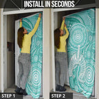 50 Years Deadly NAIDOC Week 2026 Personalised Door Cover Dhari Cyan Indigenous Art