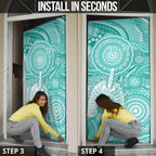 50 Years Deadly NAIDOC Week 2026 Personalised Door Cover Dhari Cyan Indigenous Art