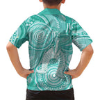 50 Years Deadly NAIDOC Week 2026 Personalised Family Matching Mermaid Dress and Hawaiian Shirt Dhari Cyan Indigenous Art