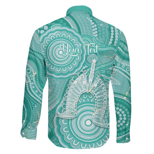 50 Years Deadly NAIDOC Week 2026 Personalised Family Matching Mermaid Dress and Hawaiian Shirt Dhari Cyan Indigenous Art