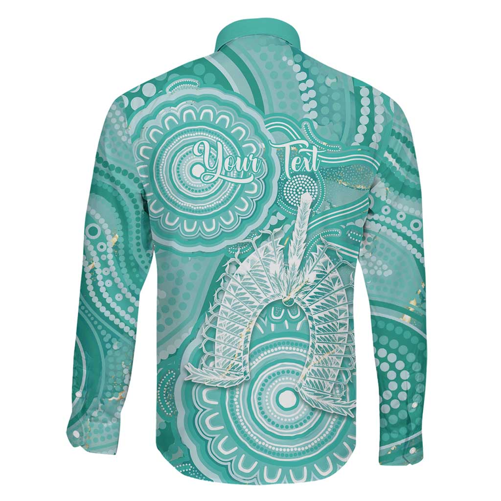 50 Years Deadly NAIDOC Week 2026 Personalised Family Matching Off Shoulder Maxi Dress and Hawaiian Shirt Dhari Cyan Indigenous Art