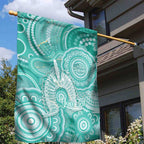 50 Years Deadly NAIDOC Week 2026 Personalised Garden Flag Dhari Cyan Indigenous Art