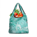 50 Years Deadly NAIDOC Week 2026 Personalised Grocery Bag Dhari Cyan Indigenous Art