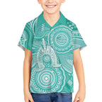 50 Years Deadly NAIDOC Week 2026 Personalised Hawaiian Shirt Dhari Cyan Indigenous Art