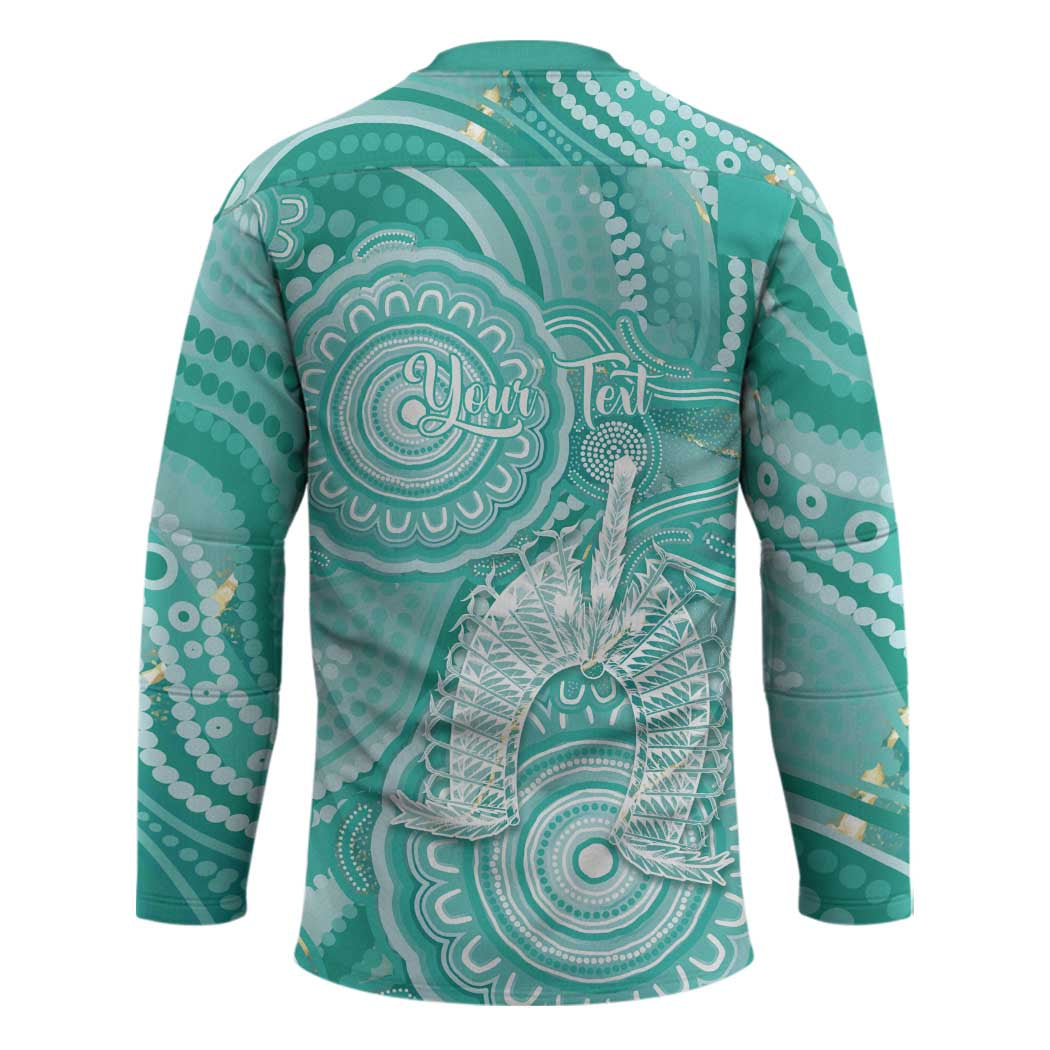 50 Years Deadly NAIDOC Week 2026 Personalised Hockey Jersey Dhari Cyan Indigenous Art