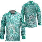 50 Years Deadly NAIDOC Week 2026 Personalised Hockey Jersey Dhari Cyan Indigenous Art